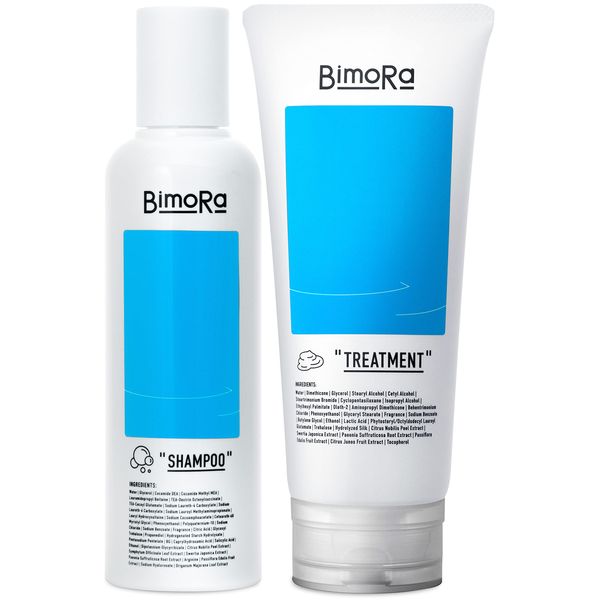 BimoRa Shampoo Treatment Set, Men&#39;s, Women&#39;s, Hair Care Set, Non-Silicone Shampoo, Scalp Care, Highly Moisturizing, Made in Japan, 200ml Each