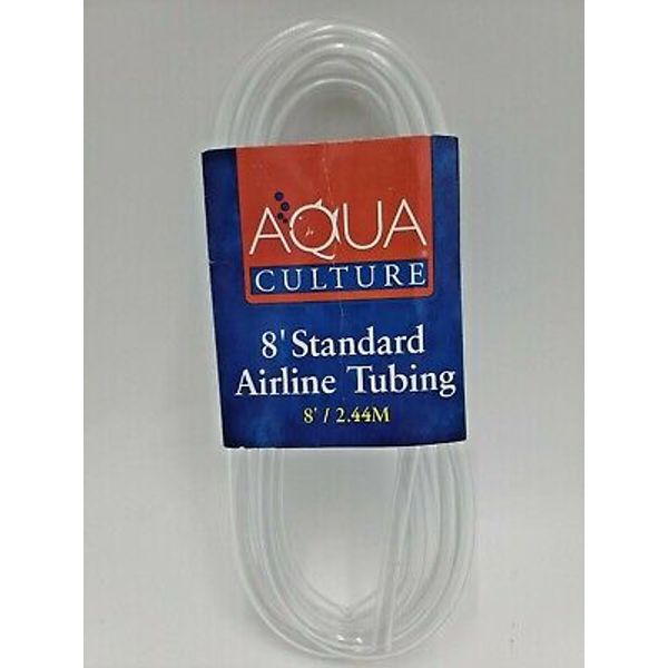 Aqua Culture 8' ft Standard Aquarium Tubing Clear Fish Tank Accessory Pet NIP