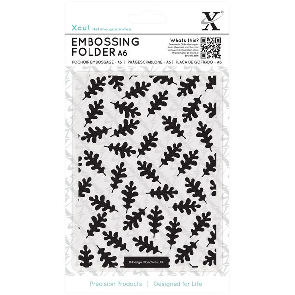 XCUT A6 Oak Leaf Pattern Embossing Folder