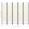 CHARMMA 5-Panel Room Divider Cream White 78.7"x70.9"
