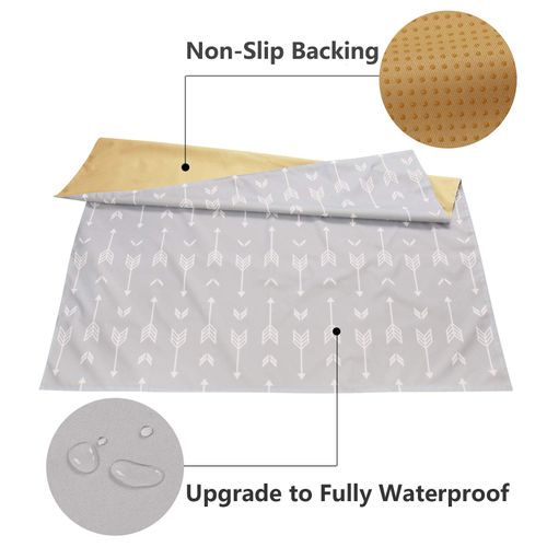 51" Splat Mat for Under High Chair/Arts/Crafts, WOMUMON Baby Washable Spill Mat Waterproof Anti-Slip Floor Splash Mat, Portable Play Mat and Table Cloth (Arrow, 51")
