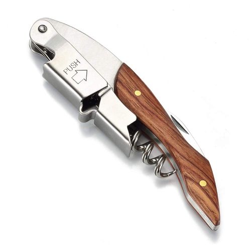 QIKEJI Wine Opener Corkscrew Sommelier Knife Stainless Steel Bottle Opener Professional Wooden Handle for Waiters & Bartenders Multifunctional, Lightweight, Portable, Easy to Use