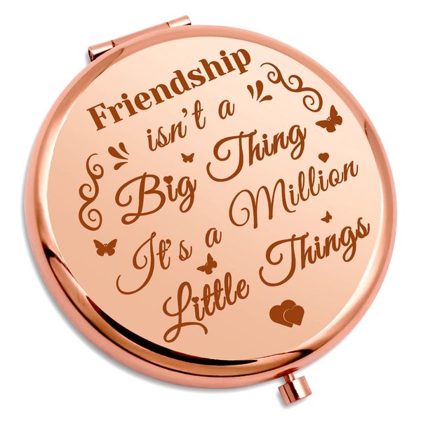 Friendship Gift For Women Best Friend Birthday Gift For Girl Travel Compact Mirror Sister Gift For Friend Big Sister Bestie Long Distance Friendship Gift Pocket Makeup Mirror Wedding Graduation Gift