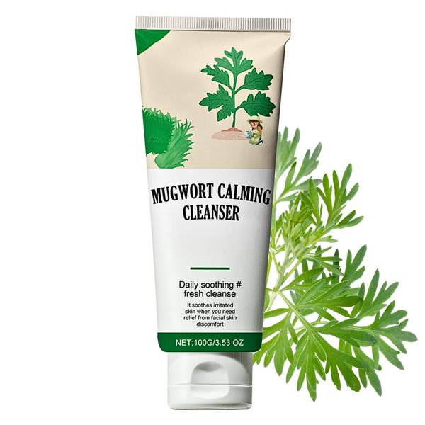 Mugwort Calming Face Cleanser, Mugwort Face Wash Women & Men, Calming Facial Cleanser, Hydrating Cleanser, Mugwort Cleanser for Sensitive Skin, Gentle Cleanser, Daily Soothing, Moisturizing