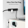 Flat Plug Power Strip, 6 Ft Ultra Thin Extension Cord, Surge Protector with 5 Ou