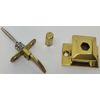 PUSH BUTTON LATCH Square Knob brass cabinet cupboard pull door drawer antique