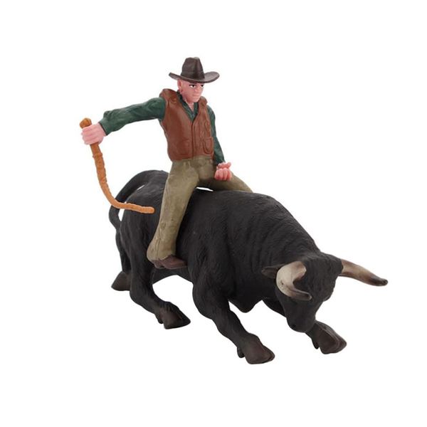 Desktop Cowbaoy Sculpture 1 Set Fake Wild West Cowboys Figurines Model Farm Toys Playset Cowboys Action Figure Sandbox Decoration for Christmas Birthday Rodeo Bouncy Toy