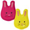 Set of 2 Easter Bunny Plates Easter Re-usable Tableware Easter Snack Trays Pink/Yellow
