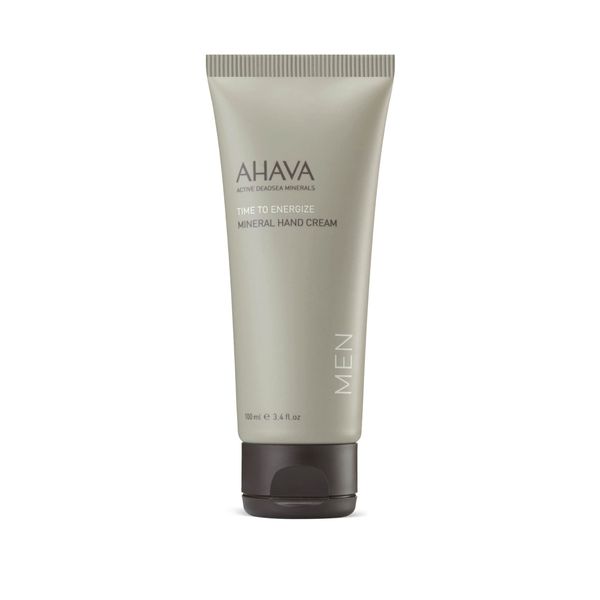 AHAVA Men's Mineral Hand Cream - Nourishing & Fast-Absorbing, Smoothes & Relieves Hands, Prevents Dryness, enriched with G-Force: Ginger Root, Ginseng, Ginkgo Biloba Leaf & Green Tea, 3.4 Fl.Oz