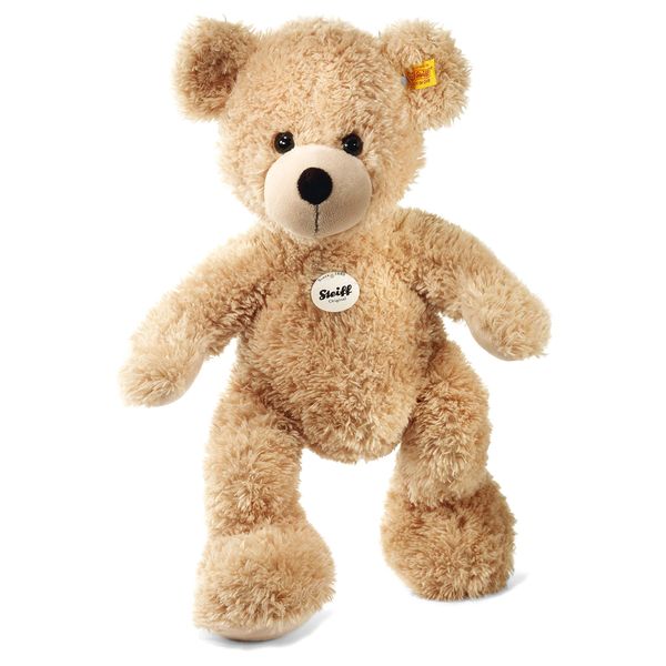 Steiff USA Beige Fynn Teddy Bear Plush Collectible, 15.75” x 10.6” x 5.5” – Handmade Craftsmanship (111679)