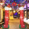 Christmas Inflatable Santa Claus Decor w/LED Lights Outdoor Yard Decoration - 7.8 Ft Archway with Gift Box