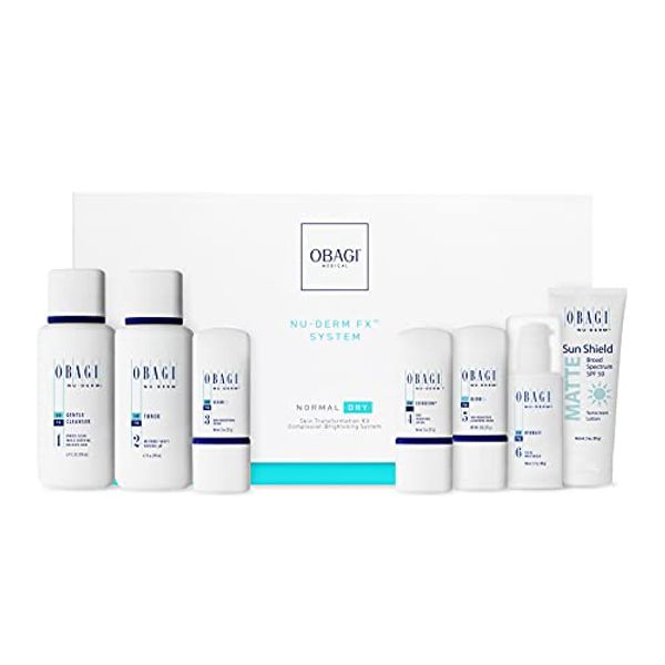 Obagi Medical Nu-Derm System - Normal to Dry Bundle Including: Gentle Clearance, Toner, Clear, Exfoderm, Blend, Hydrate, and Sun Shield, Pack Of 1