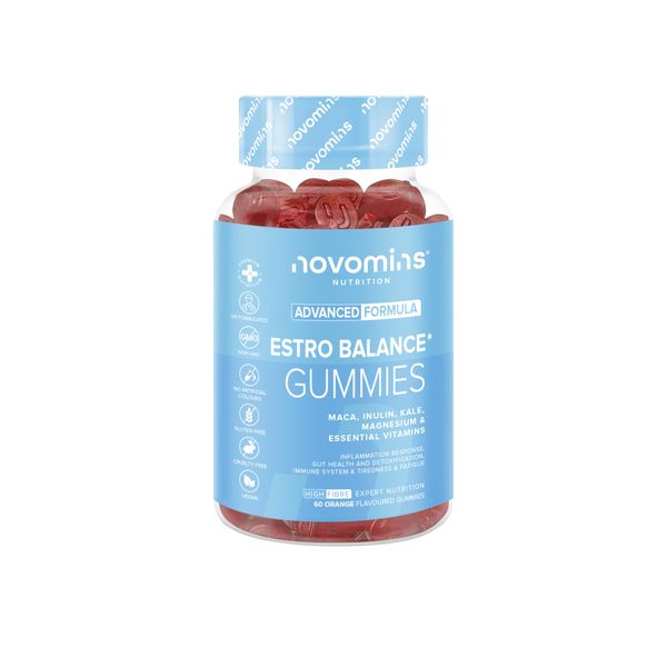 Novomins Estro Gummies - Alternative to Estrogen for Women - Hormonal Balance & Healthy Bones - with Vitamin D, B6, B12, Maca & Kale Extract, Inulin - 60 Vegan Gummies