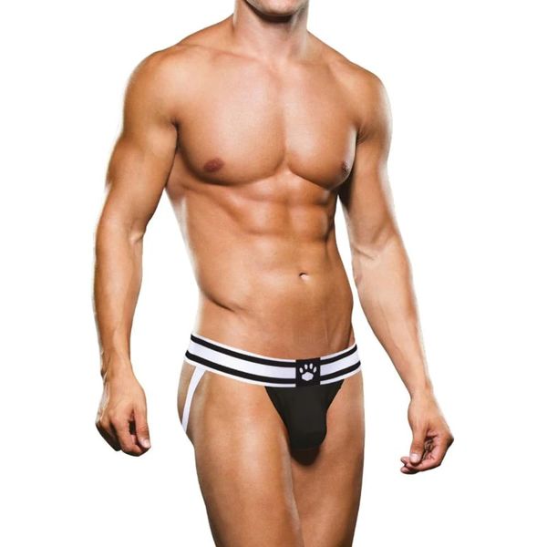 Prowler Mens White & Black Jock Strap, Super Comfy With Elasticated Waist Band (Medium 30"-32")