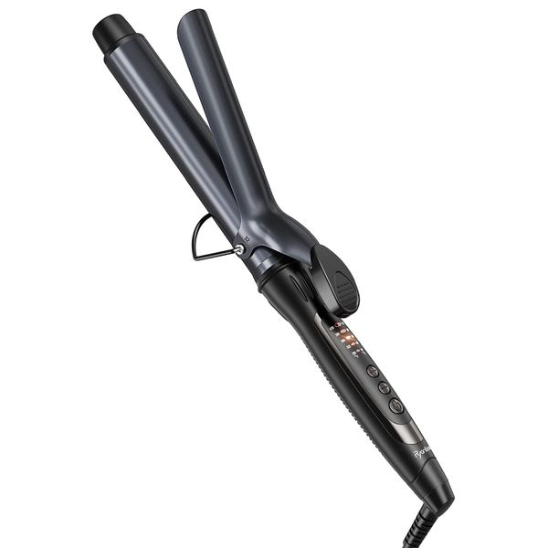 Ryanboo Curling Iron, 1.3 inches (32 mm), Curling Iron, 5 Levels of Temperature Adjustment, Professional Specifications, Maximum 488°F (220°C), International Compatible (32 mm), Black