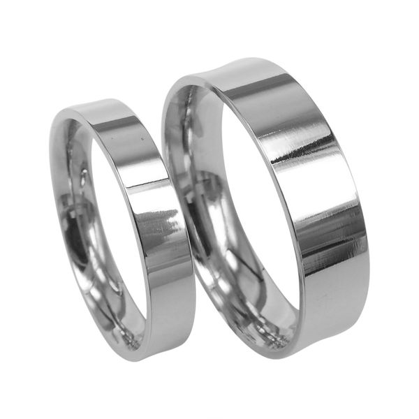 Everstone Coupless Wedding Band Engagement Ring Sets Titanium Polished Silver Color