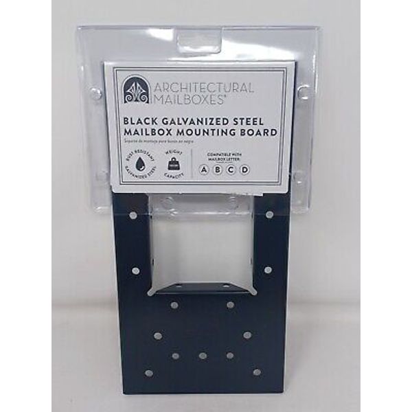 Architectural Mailboxes Black Galvanized Steel Mailbox Mounting Board 4x4 Stud