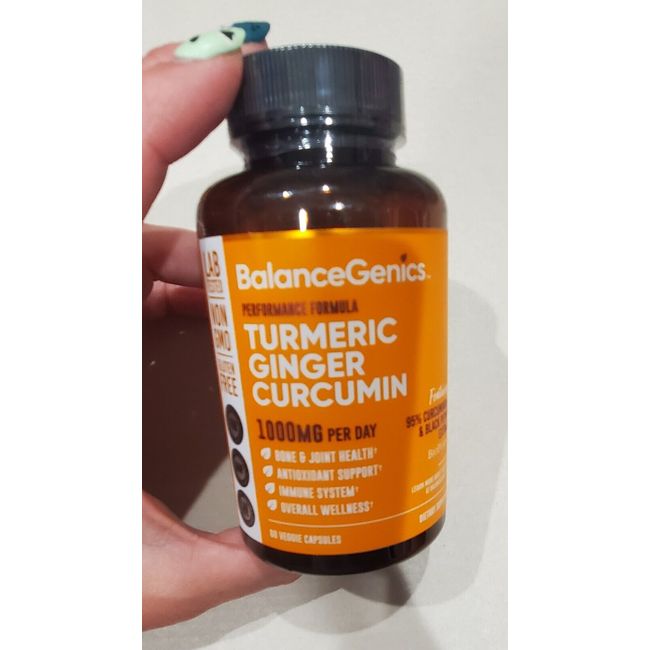 Balance Genics Performance Formula Turmeric Ginger Curcumin 1000mg 60 capsules