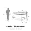 DHP Jett Junior Full Metal Loft Bed, Silver
