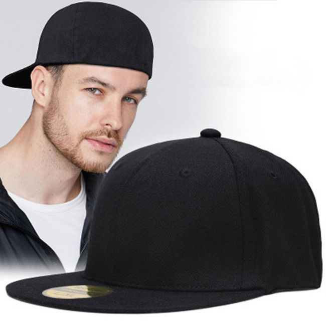 Fashion Man Plus Size Baseball Caps Adult Flat Peak Hip Hop Fitted