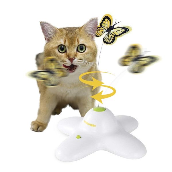 ALL FOR PAWS Interactive Cat Toys Flutter Bug Cat Butterfly Toy Automatic Kitten Flying Toys Smart Cat Toy for Indoor Cats