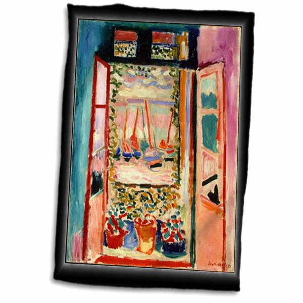 3dRose Florene Famous Art - Matisse Painting The Open Window - Towels (twl-56088-1)