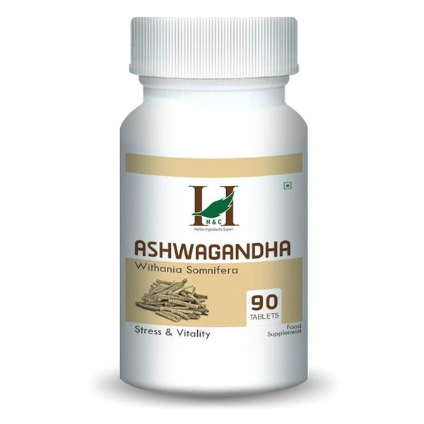 H&C Herbal Ashwagandha/Withania Somnifera 90 Tablets (350mg) Overall Health