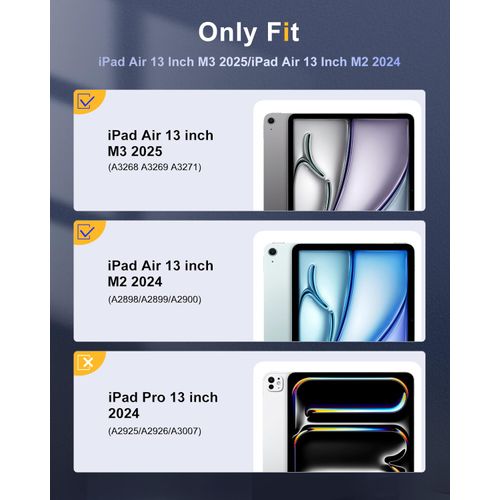 TiMOVO Case for New iPad Air 13 inch (M3/M2-2025/2024) with Pencil Holder, Slim Stand Protective Cover with Clear Transparent Back Shell for iPad Air 13 inch, Auto Wake/Sleep, Deep Purple