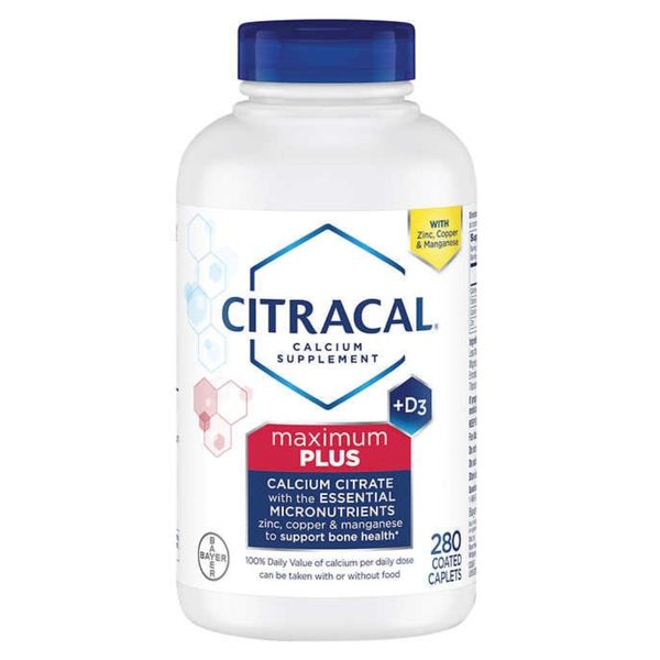 Citracal 280 Caplets, Maximum Plus Calcium Citrate + D3, EXP 07/24+