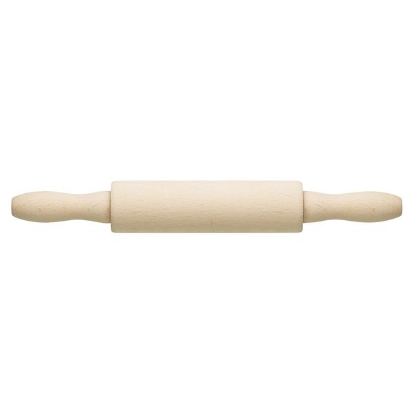 KitchenCraft KCMINIPIN Revolving Rolling Pin, Small, Beechwood, 23 cm, Beige