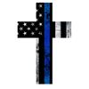 Reflective Thin Blue Line Cross Sticker