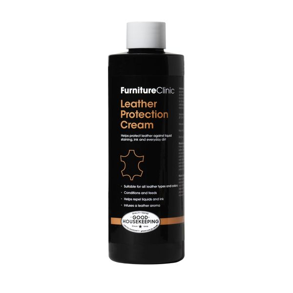 Furniture Clinic Leather Protection Cream | 2-in-1 Leather Conditioner & Waterproofing Protector for Furniture, Shoes, Car Seats & More | Prevent Stains While Nourishing | 8.5oz/ 250ml