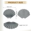 sourcing map 2Pcs Small Soap Dish, Shell Shape Bar Soap Dish(Grey)