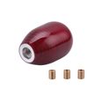 Carbon Fiber Shift Knob Gear Shifter Knobs with 3 Adapter Most Car Decorations Classic,Red-Short