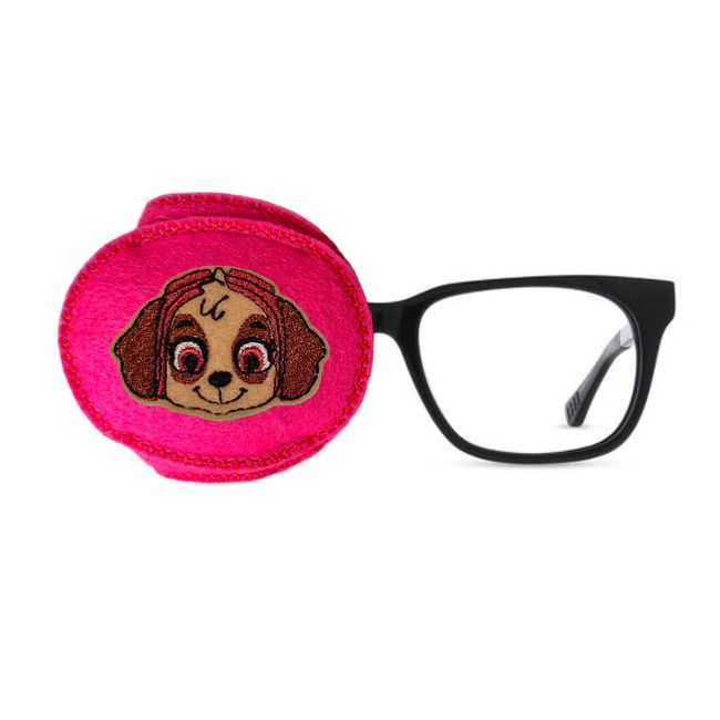 Kids and Adults Reusable Embroidered Orthoptic Eye Patch For Amblyopia Lazy Eye Occlusion Therapy Treatment Paw Dog Girl (Right Eye Cover)