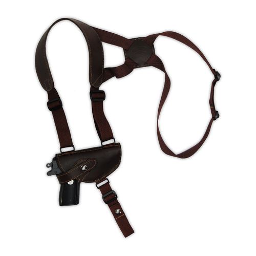 Barsony Brown Leather Cross Harness Shoulder Holster for Bersa Thunder 380 32 right