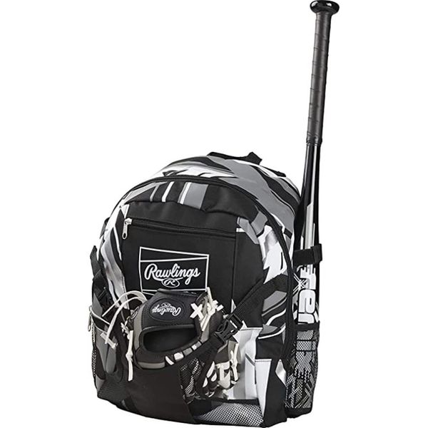 Rawlings | REMIX Baseball & Softball Equipment Bag | T-Ball / Rec / Travel | Backpack - Black