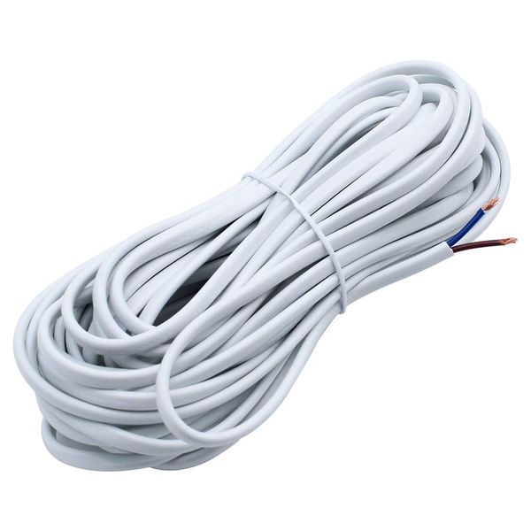 KingYH 10 Meter Electrical Wire 2 Core White Flat White PVC Mains Electrical Cable Copper Wire 0.75 mm² Twin Flexible Power Cable for Extension Power Wire Home Small Electrical Wiring