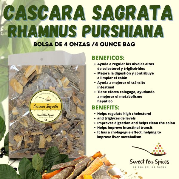 Cascara Sagrada Bark 4 oz-113g. Rhamnus purshiana , depurativo, Colon Cleanse