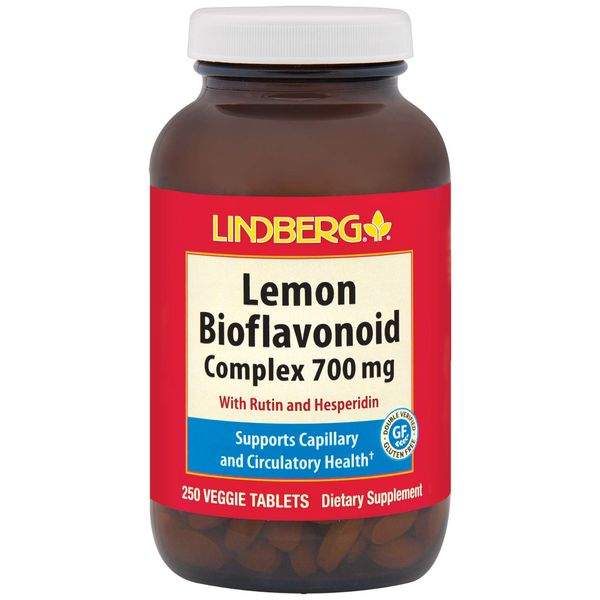 Lindberg Lemon Bioflavonoid Complex | 700mg | 250 Capsules | with Rutin and Hesperidin | Non-GMO, Gluten Free