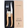 Laguole Olive Handle Dinner Knife and Fork Set in Gift Box