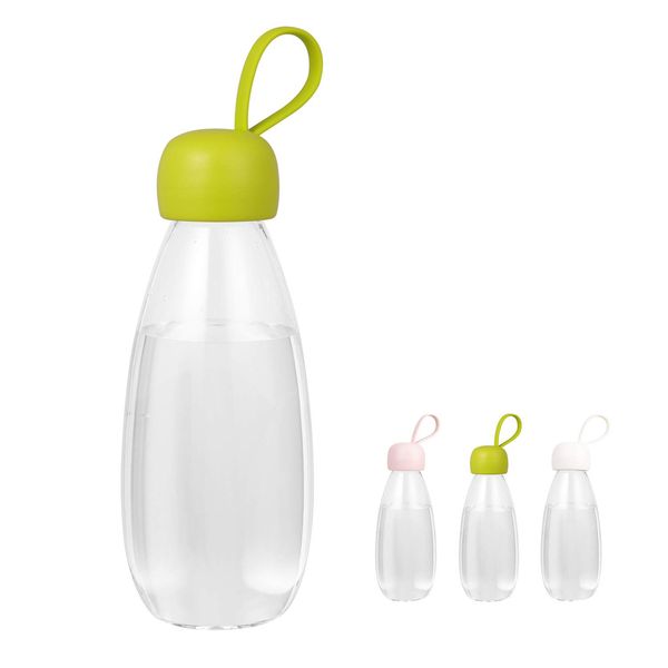 emoi BPA Free Water Bottle, 16oz/480ml Cute Water Bottle with Carrying Strap, Ideal for Kids Boys Girls Students Women Healthy Hydration-Green