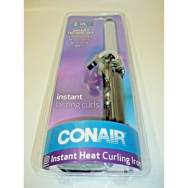 Conair 1" Instant Heat Curling Iron Lasting Curls Auto Off Smart Technology-New!