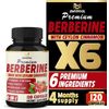 Premium Berberine with Ceylon Cinnamon Tumeric Root, Milk Thistle, 120 Capsules.
