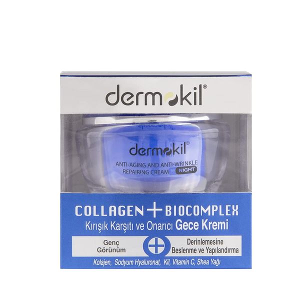 Dermokil Collagen + Biocomplex Yaşlanma Belirtilerine Karşıtı Gece Bakım Kremi (50 ml)