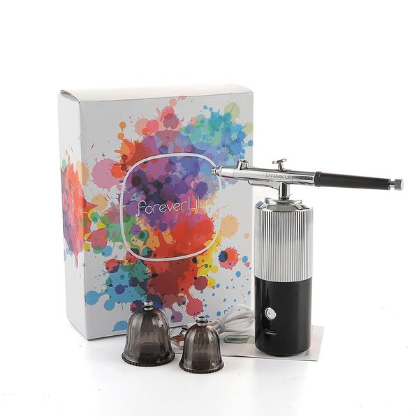 Tragbares Airbrush-Kit und Wiederaufladbares Hand-Airbrush-Set, Kompressor 38PSI Kabelloses Airbrush-Kit für Schminke, Kuchendekoration, Modellfärbung, Nagelkunst, Täto