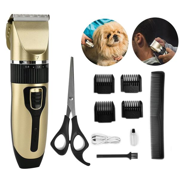 Powerful Mens Kids Pet Hair Clippers USB Rechargeable Electric Haircut Kit Low Noise USB Rechargeable Electric Haircut Kit Convenient - USB Quick Charge (1500mAh Lithium-ion Battery)