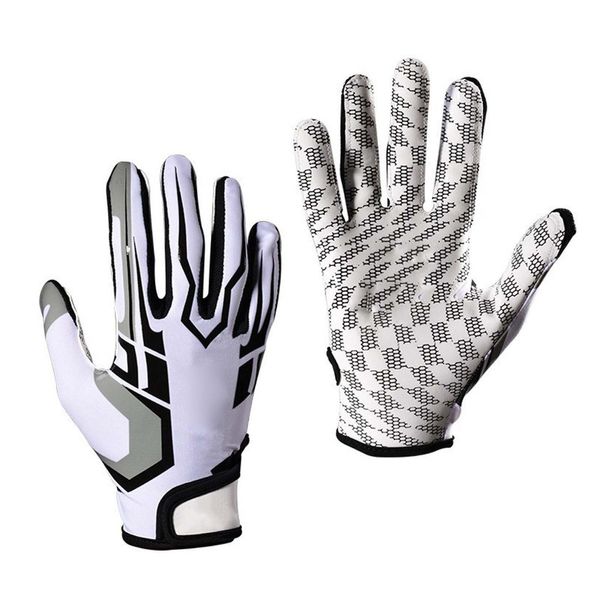 Alomejor Non-Slip Football, Breathable Full Finger Silicone Sports Gloves for Baseball (L)
