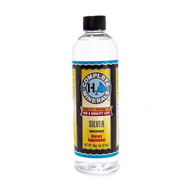 Complete H2O Minerals Super Silver 100 ppm Concentrated Angstrom Bioavailable Ionic Silver Water - Potent Strength 16 fl. oz.