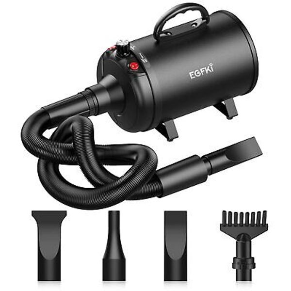 Dog-Hair-Dryer, 5.2HP/ 3800W High Velocity Pet Blow Dryer with Heater for Gro...